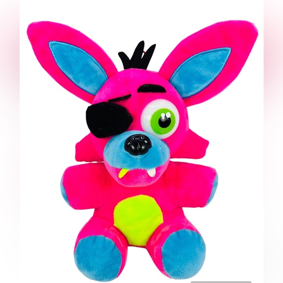 Other - FNAF Neon Pink Black light Foxy Plush Scott Cawthon 2019 9” Stuffed Animal